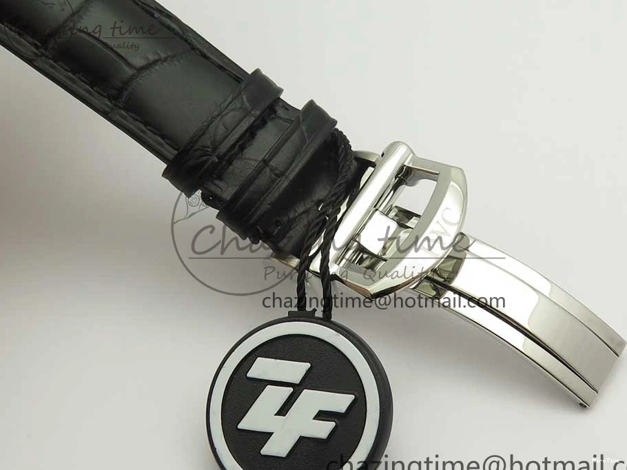 MIROTIME 0123 Portofino IW391001 SS ZK 1:1 Best Edition White Dial Silver Markers on Black Leather Strap A RelaxedFit 7139